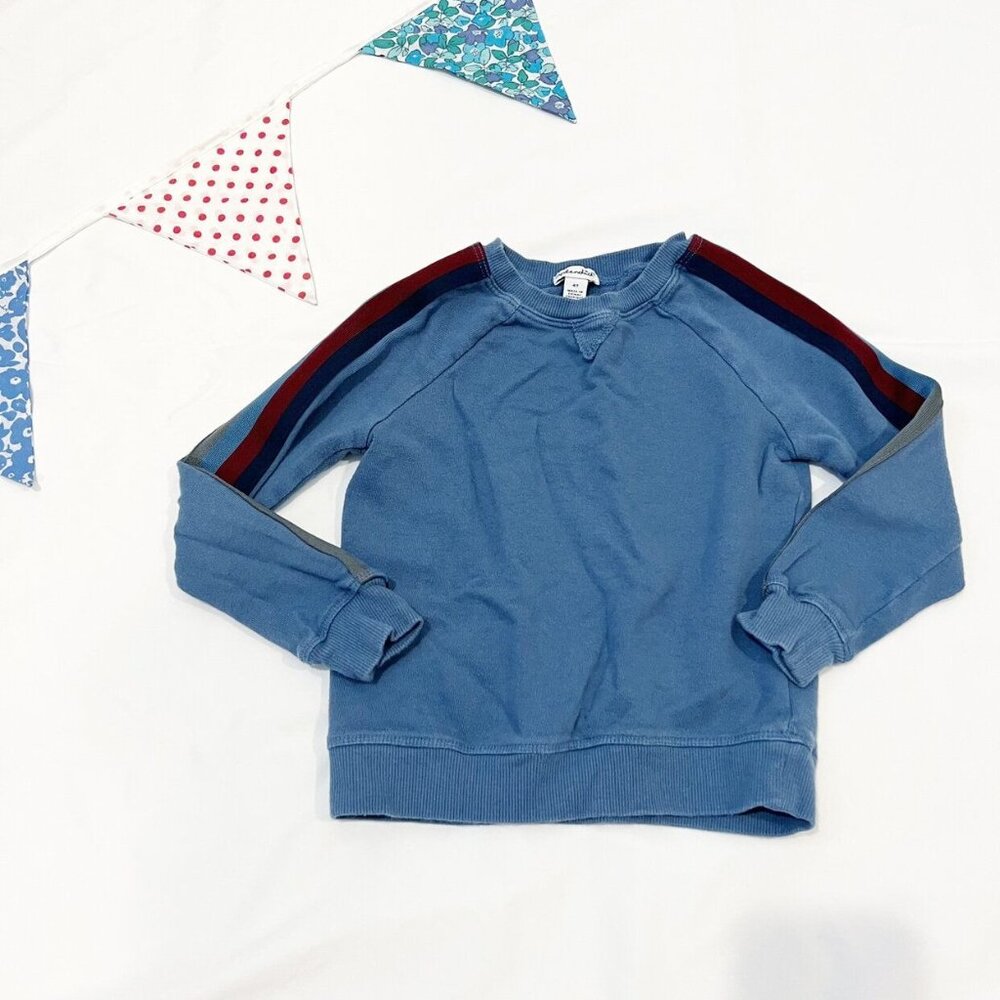 Splendid Blue Crewneck Sweatshirt With Stripe Detail On Arm Size 4T